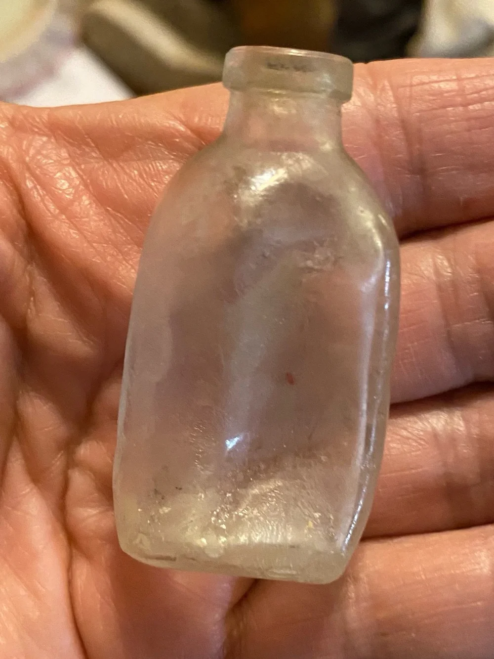 Very rare shaped antique medicine bottle 2 inches tall